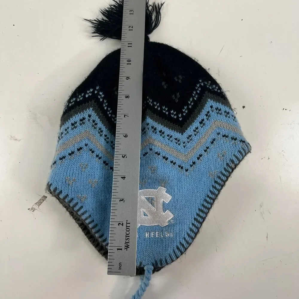 UNC North‎ Carolina Tarheels Winter Aviator Style Hat Cap Blue  Pom OS - Picture 8 of 16
